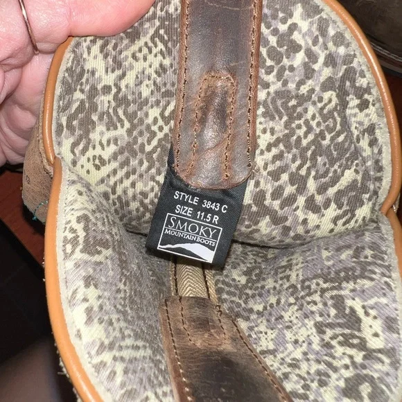 Leather Cowboy Boots, Floral Embroidered, Youth 11.5, Smoky Mountain Girls - Picture 6 of 6